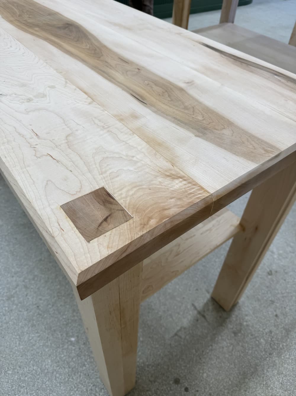 Table leg joinery in the Harebell shop