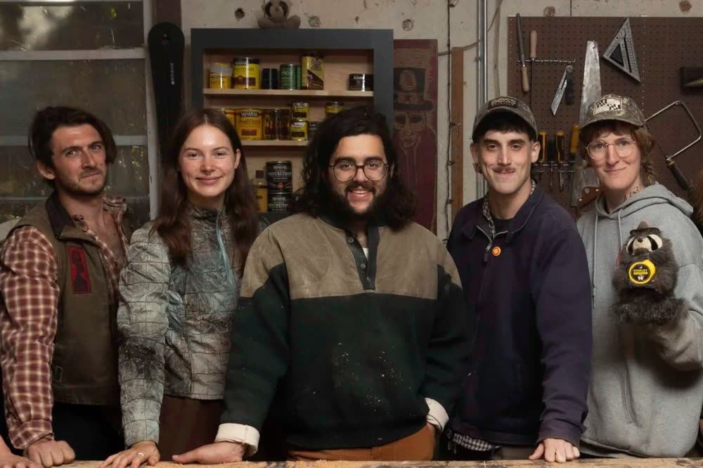 Members of the Harebell Woodwork team in the shop