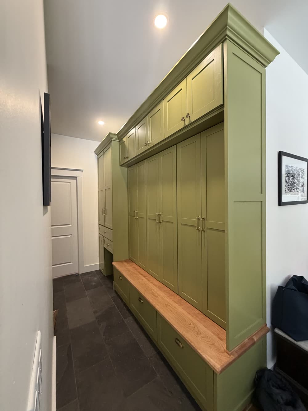 Full-height painted built-ins